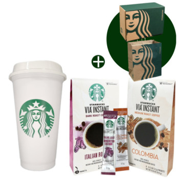 스타벅스 리유저블 텀블러 그란데 473ml 비아커피 기프트박스 쇼핑백