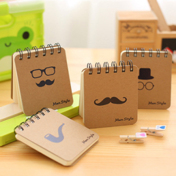 콧수염 안경 수첩 노트 메모지