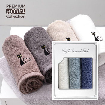 프리미엄 호텔수건 러브캐츠 170g 3P세트