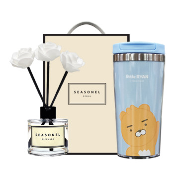 시즈넬 선물세트 디퓨저50ml 미니로즈+카카오그래픽텀블러