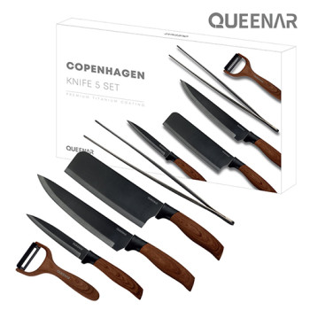 퀸나 코펜하겐 티타늄 스텐 주방 칼세트 5종