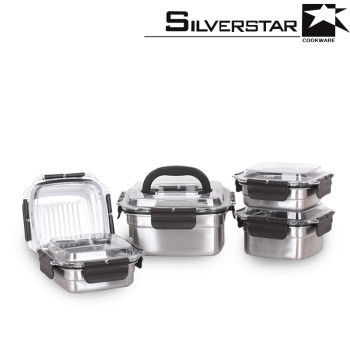 실버스타 오아이씨 국내산 돔형 스텐찬통&김치통  5종세트