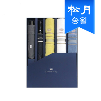 타월우산 5매선물세트(CM 3단폰지1, CM 2단폰지바이어스1, CM센치3)