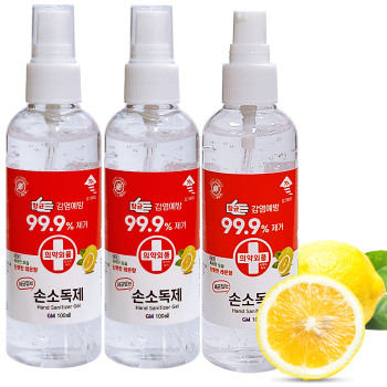 (의약외품/에탄올 70%)손소독제 손세정제 100ml-레몬향