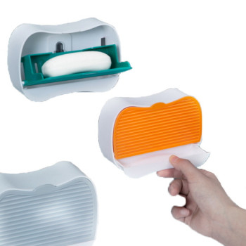 클린바스 뚜껑있는 깔끔한 벽걸이형 비누 케이스(대) CBH819