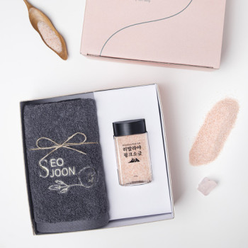 태나 자수 코마사타월 핑크소금 세트