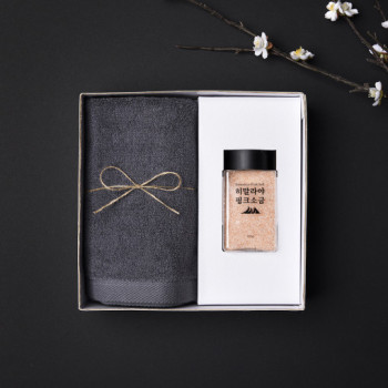 태나 자수 타월 핑크소금 세트