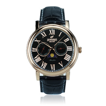 [제피로스] 손목시계 ZEROS036 - RoseGold_Black