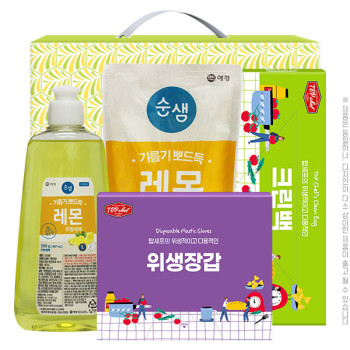 애경 순샘레몬500용기 순샘레몬315리필 정사각위생장갑 크린백(4종)