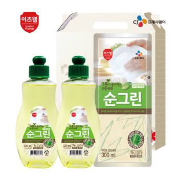 CJ이츠웰 순그린320용기2개,300ml리필 3종세트
