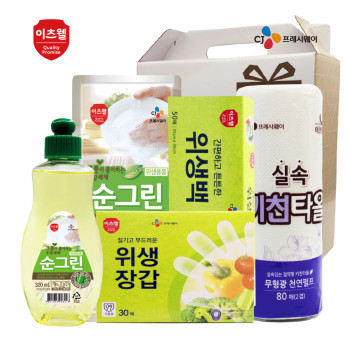 CJ순그린용기,리필,위생백,장갑,키친타올5종세트