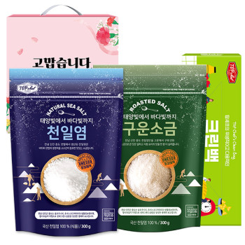 (가정의달)탑셰프 천일염300리필 구운소금300리필 크린백(3종)