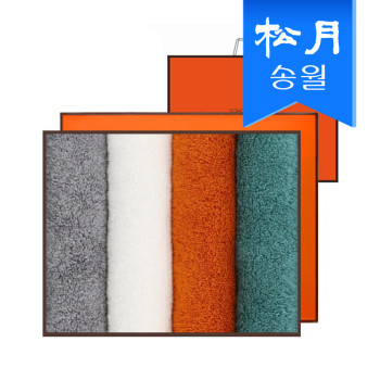 [송월타올] 호텔수건 솔리드 뱀부무지 4매선물세트(쇼핑백) 기념수건 답례품