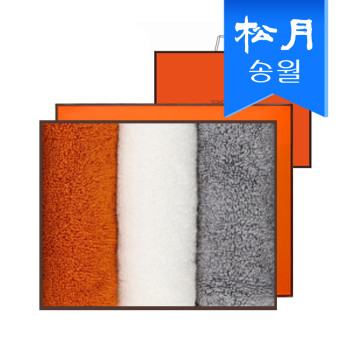 [송월타올] 호텔수건 솔리드 뱀부무지 3매선물세트(쇼핑백) 기념수건 답례품