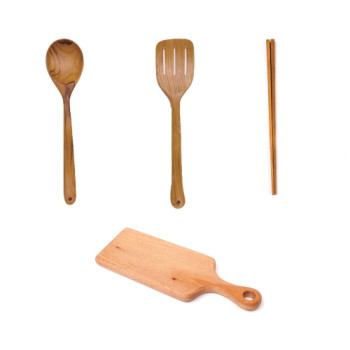마호가니 플레이팅 도마 s + 티크 조리도구 3종세트