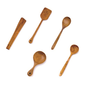 티크우드 조리도구 5종세트 뒤집개,집게,주걱