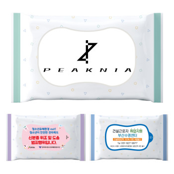 홍보 판촉용 물티슈 제작 10매 (무광3종)