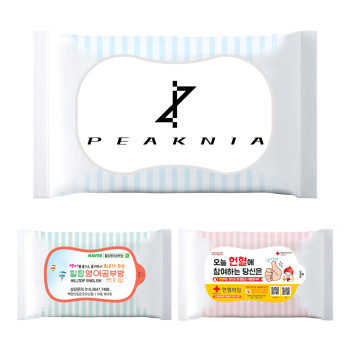 홍보 판촉용 물티슈 제작 5매 (무광3종)