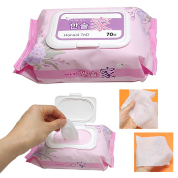 {한솔가 물티슈-캡형}70매/엠보/고급형