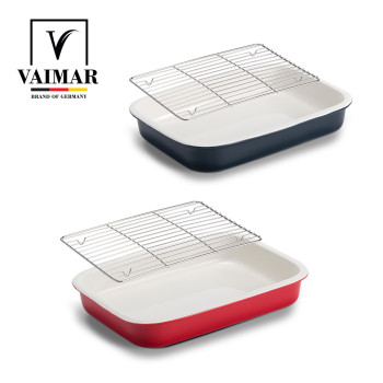 바이마르 세라믹 사각 트레이 쟁반 밧드 세트 1호 레드/네이비