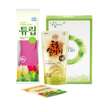 트리오곡물 고무장갑 수세미 (3종)