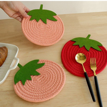 딸기냄비받침 패브릭냄비받침