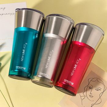 [국산] cup13 투명텀블러 보온보냉 400ml 스테인레스 머그컵