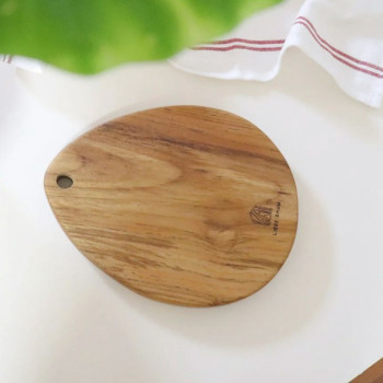 리베바움 티크원목 플레이팅 도마 라운드3 [각인]