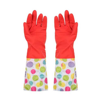 도트 라텍스 기모 고무장갑 숏와이드형