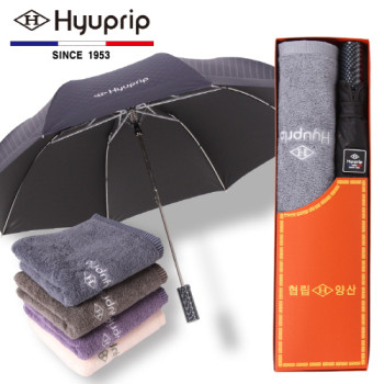 협립 2단암막고밀도커넥션우산+호텔코마170타월1P-우산타월세트(양산겸용)