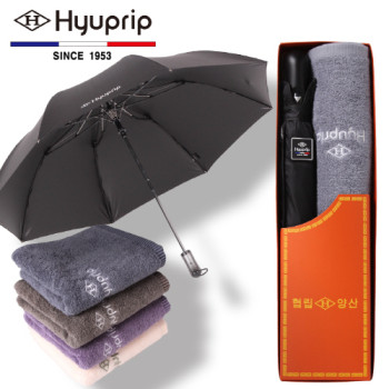 협립 2단65암막고밀도커넥션우산+호텔코마170타월1P-우산타월세트(양산겸용)