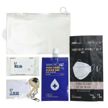 단순 방역 위생키트(KF94 마스크,손소독겔,마스크스트랩,손세정물티슈) F타입