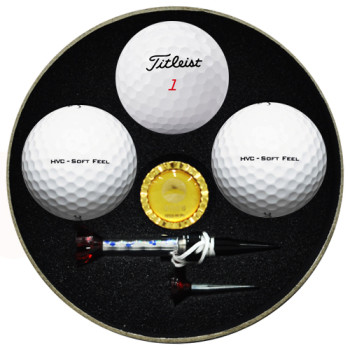 NEW 타이틀리스트 원형 HVC 3구 순금 볼마커 매직 자석티세트