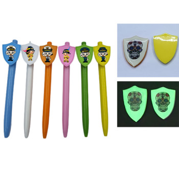 PV야광-엠보싱풀칼라 쉴드캐릭터볼펜(일반형)