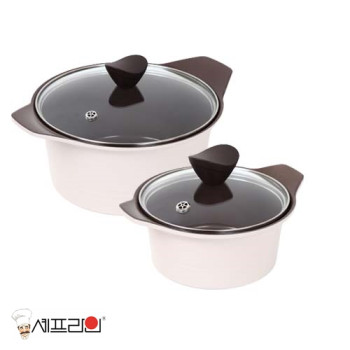 셰프라인 쵸코크림 IH 세라믹냄비 2종세트 (16양수+24양수)