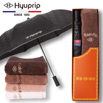 협립 2단 엠보바이어스 우산 1P+40수 호텔코마 세면타월 1P-세트