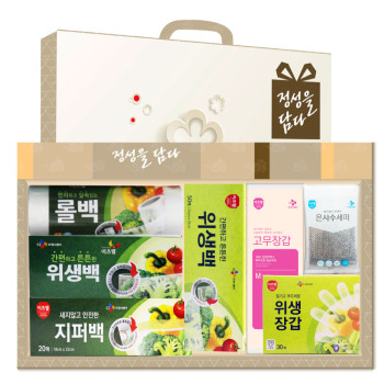 CJ위생백(대),위생백(소)지퍼백(소),롤백(소),위생장갑,고무장갑,수세미 7종세트
