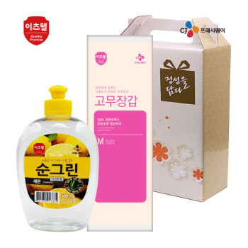 CJ이츠웰 순그린500(레몬),고무장갑 2종세트