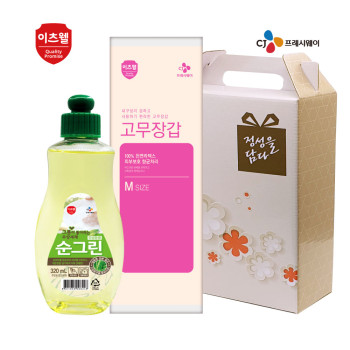 CJ이츠웰 순그린(320용기),고무장갑 2종세트