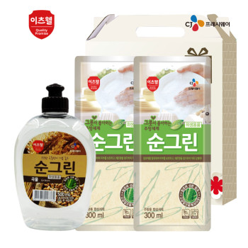 CJ이츠웰 순그린곡물500ml,순그린리필300ml2개 3종세트
