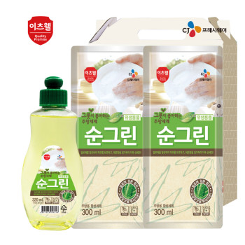 CJ이츠웰 순그린320용기,300ml리필2개 3종세트