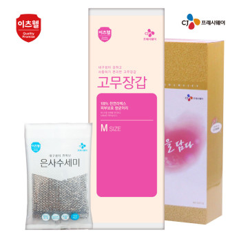 CJ이츠웰 고무장갑,수세미2종세트