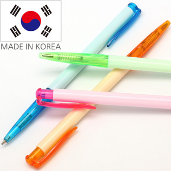 (국산)신 노크펜 파스텔 투명 볼펜
