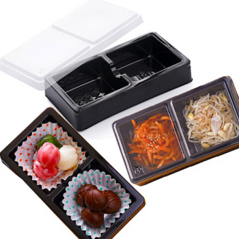 트레이 2구 (6.5cm) 인쇄가능한 포장용기 / 떡케이스/한과,쵸콜렛.쿠키박스,화과자 /반찬용기