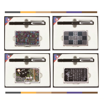 샤르망만년필+한글자개명함(채색십장생,창살문그린,훈민정음흉배)