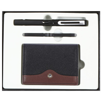 샤르망만년필+블랙다이아소가죽명함지갑