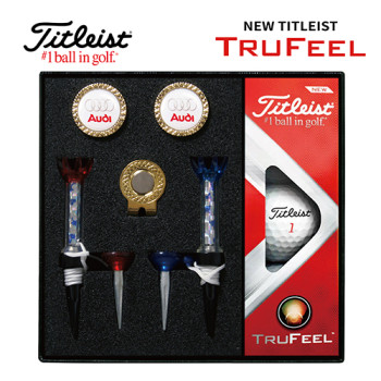 타이틀리스트 트루필 골프볼+볼마커(골드)+자석티(2)세트