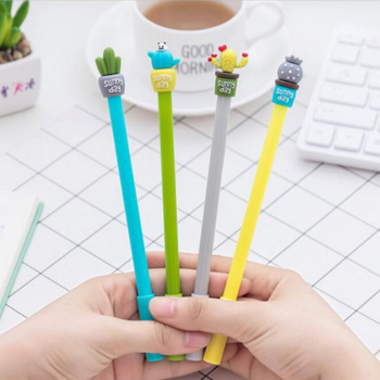 선인장 화분 캐릭터 젤펜 볼펜