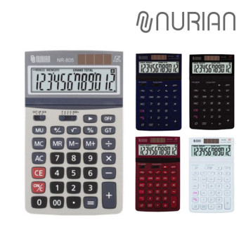 [누리안]탁상용 칼라일반계산기NR-805그레이