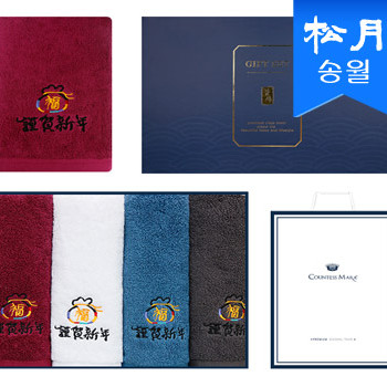 송월 근하신년 복주머니 4매세트+쇼핑백 s